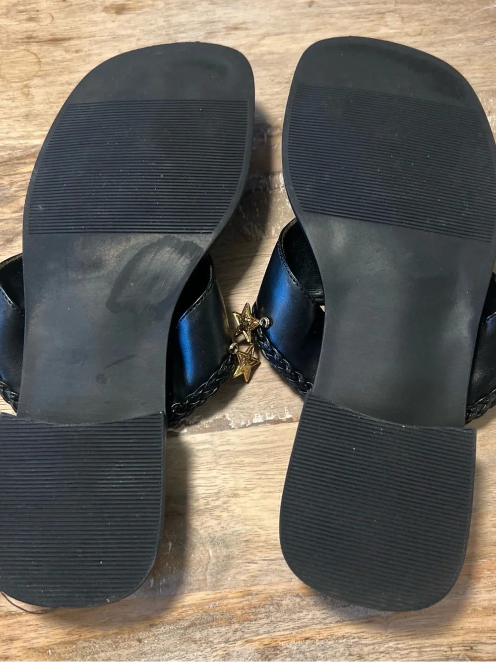 Carolina Sun & Star Black Girls' Embellished Thong Sandals